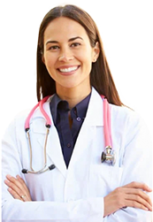 Picture of a female physician for telemedicine visits